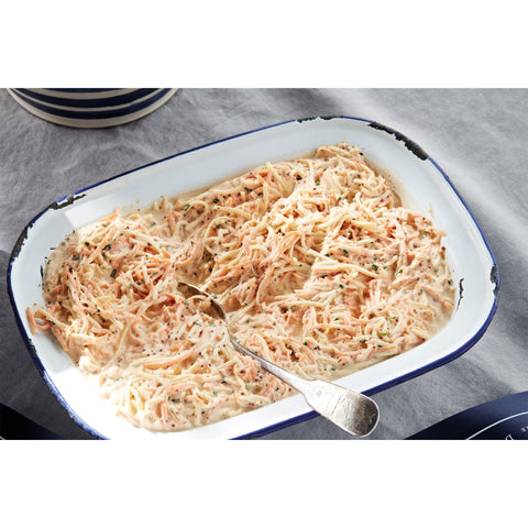 Celeriac and carrot remoulade with black grape must dressing and chives